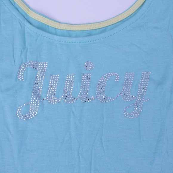 Juicy Couture Sleeveless Crystal Hi Lo Bling Logo Tank Top - Picture 2 of 2